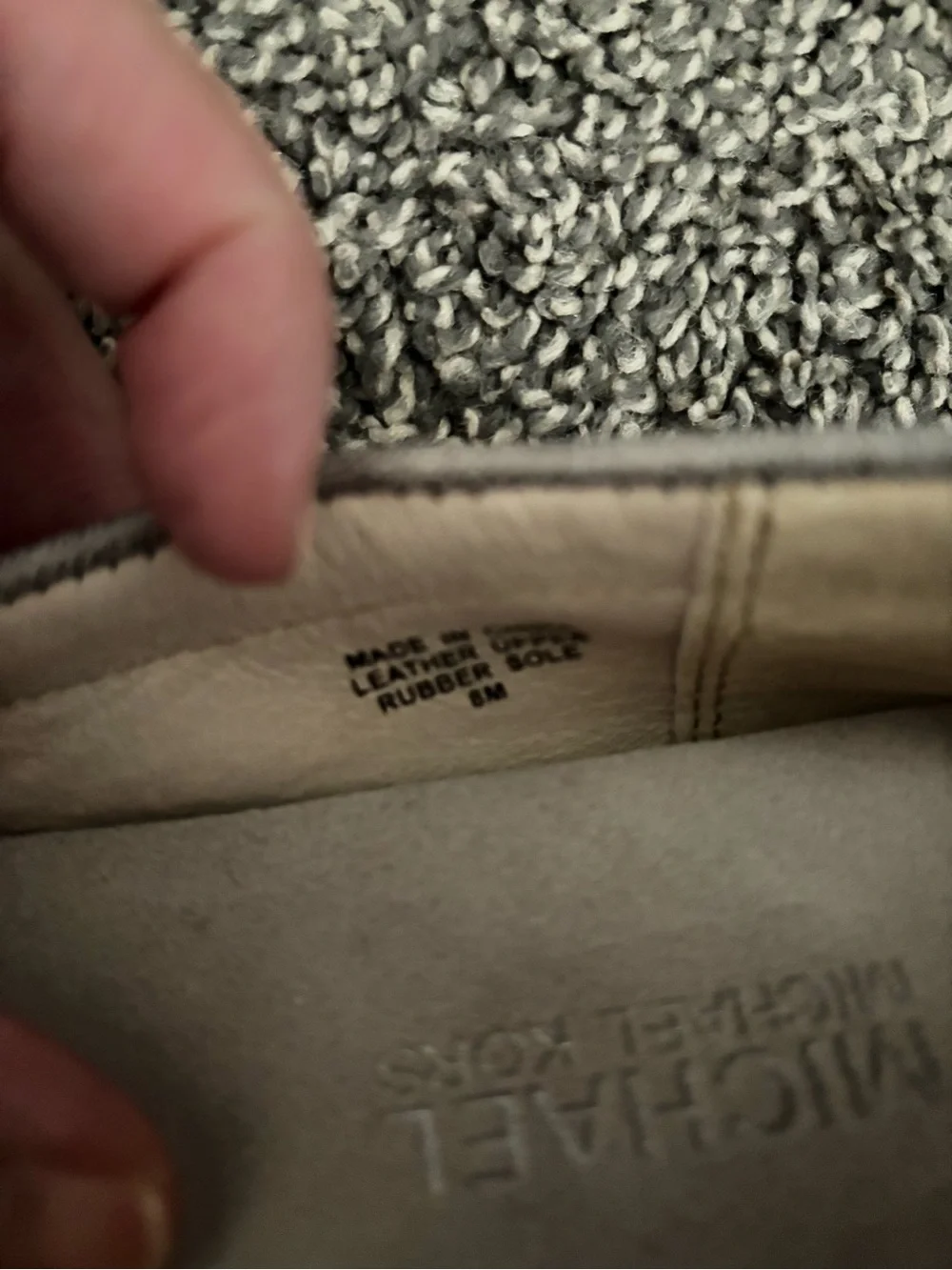 Michael Kors Light Gray Suede Boat Moccasin Flats